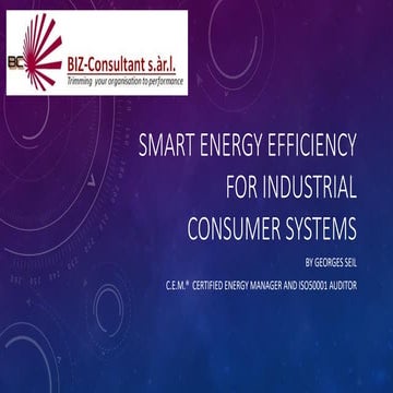 Smart energy efficiency for industrial consumer systems | PPT