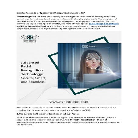 Smarter Access, Safer Spaces: Facial Recognition Solutions in KSA | PDF