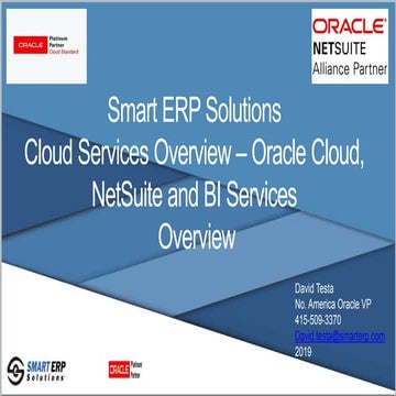 SmartERP Cloud Services Overview - Oracle Cloud, NetSuite and BI_2019