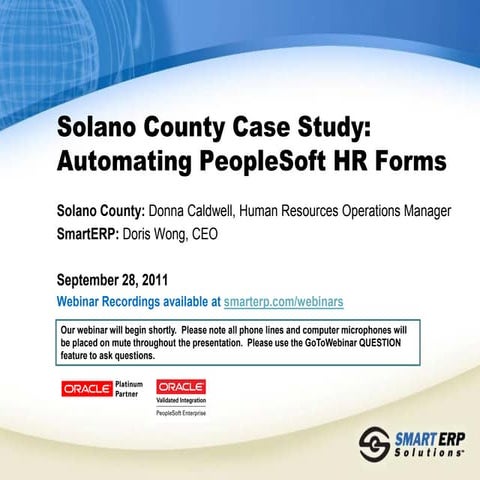Solano County Case Study: Automated PeopleSoft HR Forms (PAF)