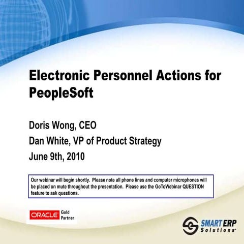Electronic Personnel Actions for PeopleSoft