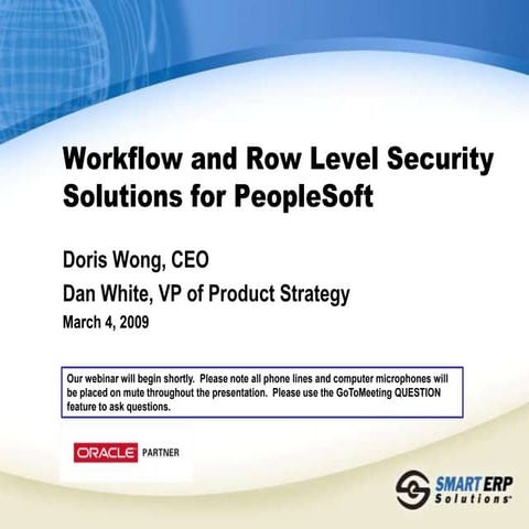 Workflow and Row-Level Security Solutions for PeopleSoft
