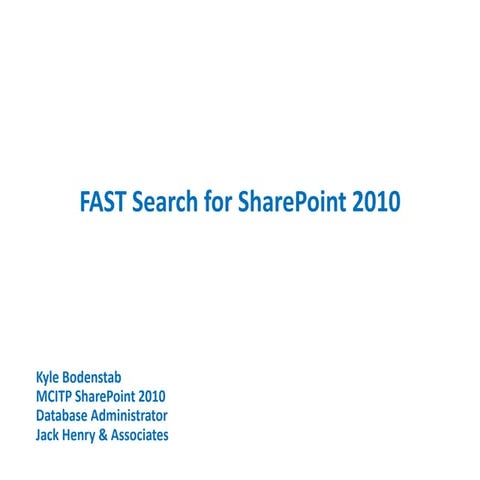 Smarter share point kc user group fast presentation   march 2015
