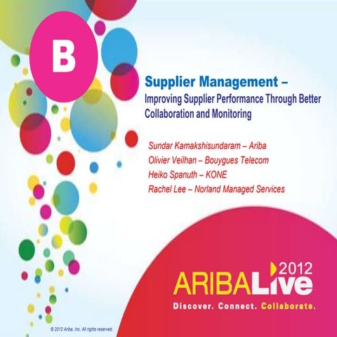 Smarter Supplier Management  - Improving Supplier Performance Through Better ...