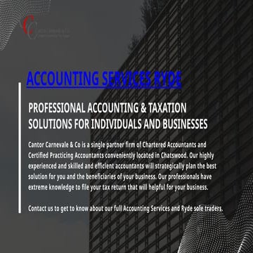 Complete Tax Return and Planning Services to RYDE by Cantor Accounting ...