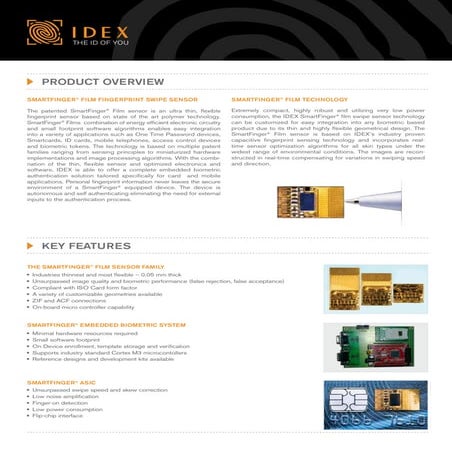 IDEX Smartfinger Product Data Sheet