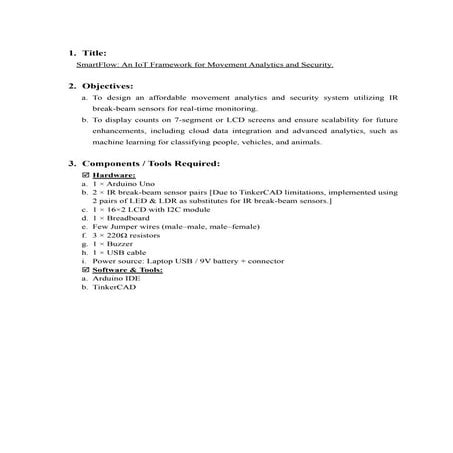 SmartFlow - An IoT Framework for Movement Analytics and Security.