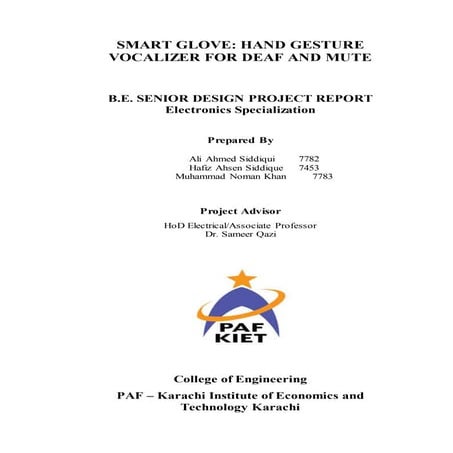 Smart glove hand gesture vocalizer final year report