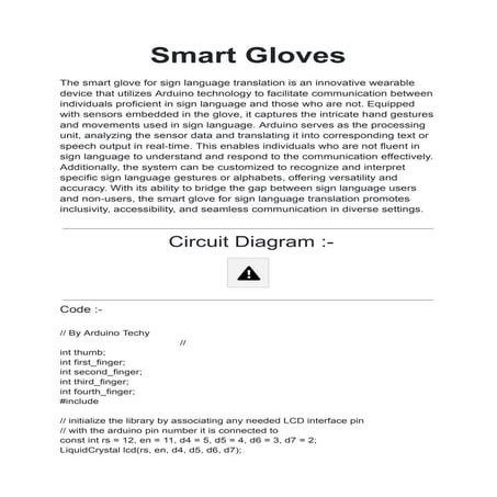 Smart Gloves For the people who cannot talk | PDF