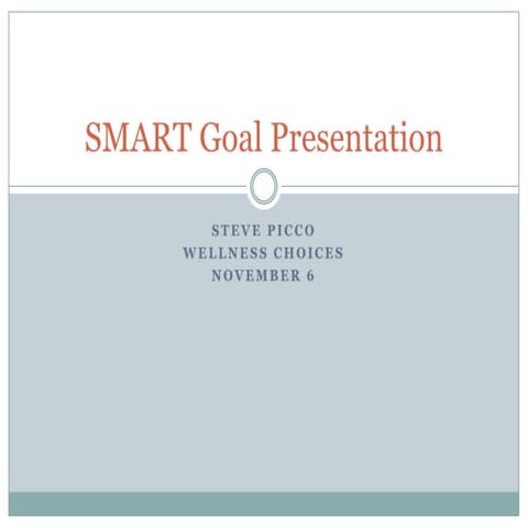 Smart goal presentation