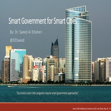 Smart government for smart cities