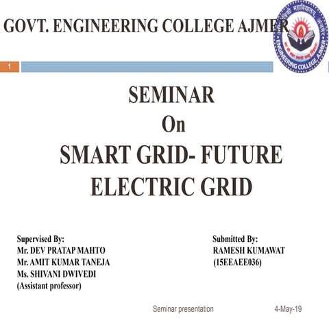 Smart grid ppt seminar topic 