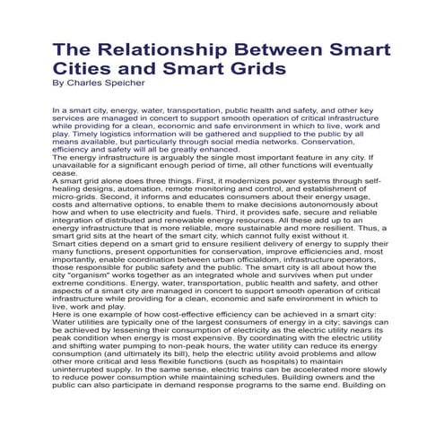 Smart Cities link to a real operational Smart Grid