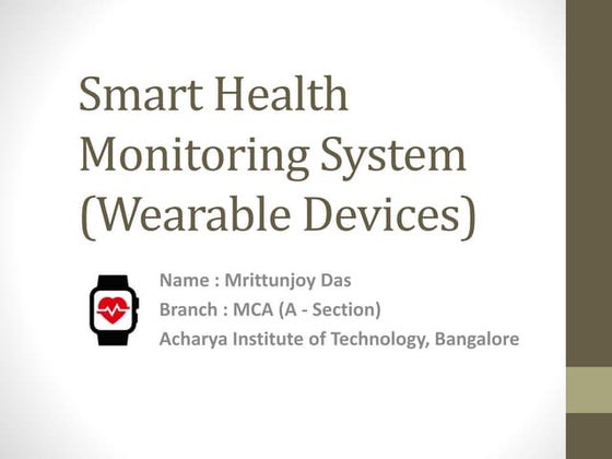 Arduino based health monitoring system | PPT
