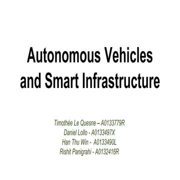 Smart infrastructure for autonomous vehicles 
