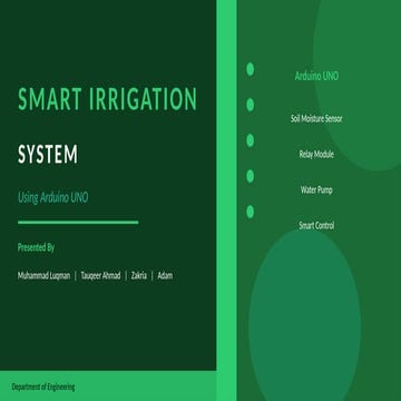 Smart Irrigation System Using IoT | PPTX