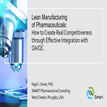Smart Pharmaceutical Consulting - Lean Manufacturing of Pharmaceuticals