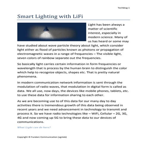 Smartlighting lifi