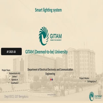 IoT Enabled Smart Lighting Control System | PPTX