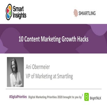 10 content marketing growth hacks