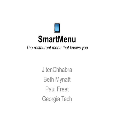 Smart menu lecture 5 cust relationships