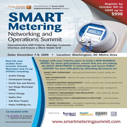 Smart Metering, Networking and Operations Summit