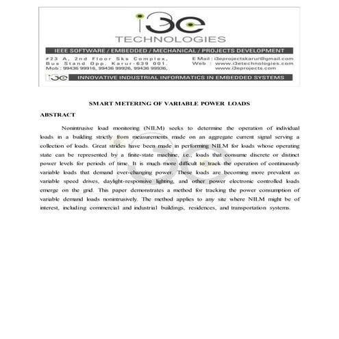 Smart metering of variable power loads