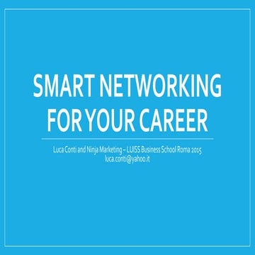 Smart networking for your career