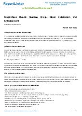 Smartphone Report: Gaming, Digital ...