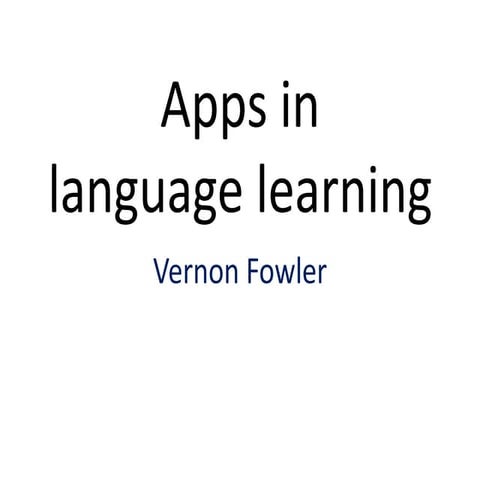 Apps in language learning