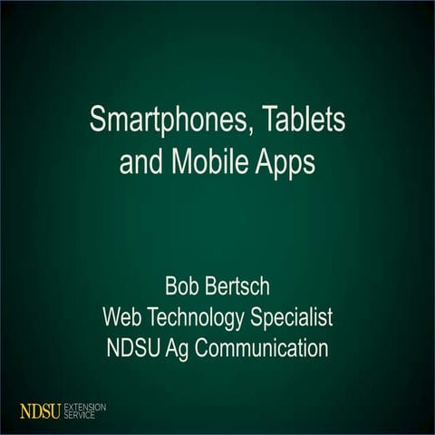 Smartphones, Tablets and Apps