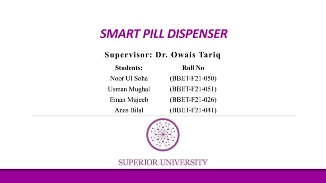 smart pill dispenser is designed to improve medication adherence and ... Circuit Diagram