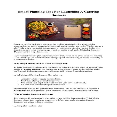 Smart Planning Tips For Launching A Catering Business .pdf