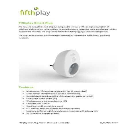 Smart plug product sheet  2.2 (1)