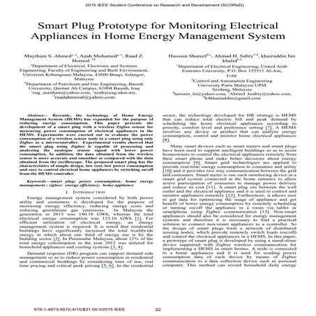 Smart plug prototype for monitoring electrical ieee | PDF