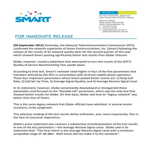 Smart Press Statement