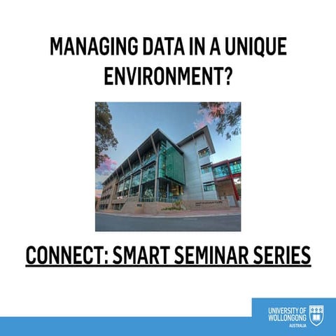 SMART Seminar Series: SMART Data Management