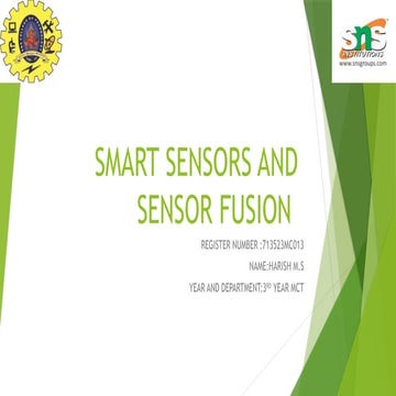 Comprehensive Overview of Smart Sensors and Sensor Fusion Technologies ...