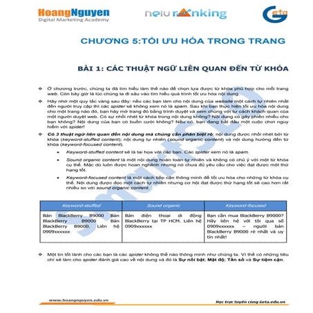 SmartSEO-Chương 5: Tối Ưu Hóa Trang