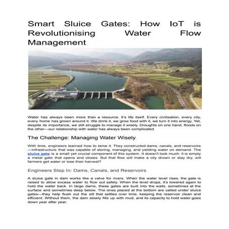 The Future of Water Control: Smart Sluice Gates for Efficient Resource Manage...