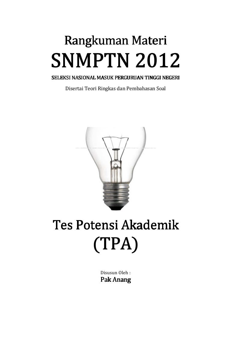 Smart Solution Tes Potensi Akademik Snmptn 2012 Kemampuan Penalaran