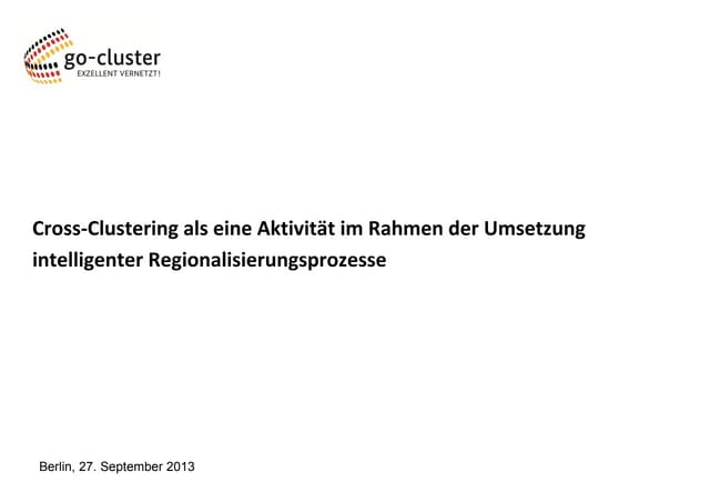 Clusters as Tool for Smart Speciali...