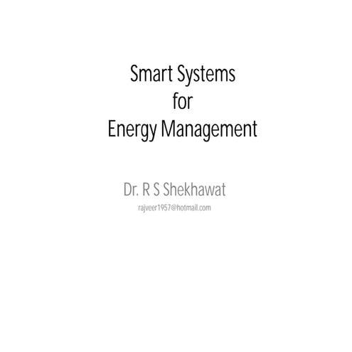 Smart systems for energy management