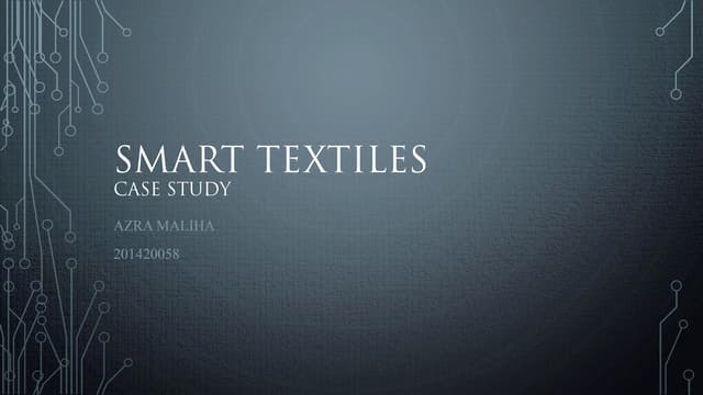 Smart textiles