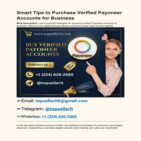 Smart Strategies for Purchasing Verified Payoneer Accounts for Business ...