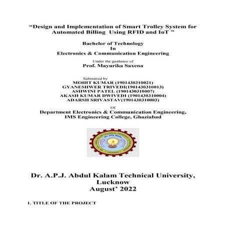 Smart Trolley System for Automated Billing using RFID ppt 2023.pdf