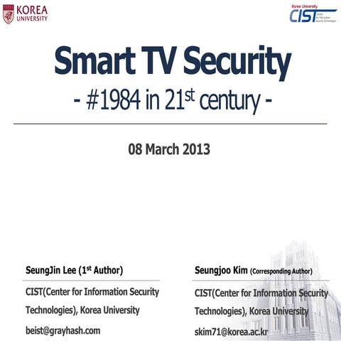 Smart TV Security - #1984 in 21st century -