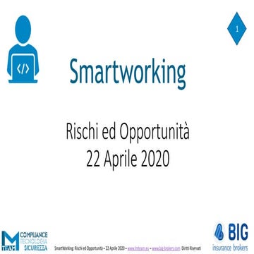 Rischi e opportunità dello Smartworking