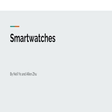 Smartwatches Introduction