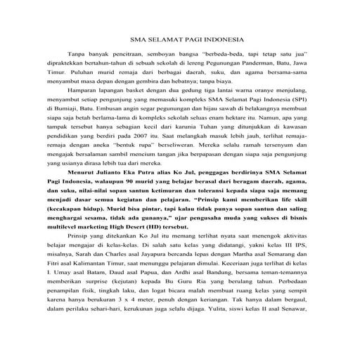 SMA SELAMAT PAGI INDONESIA - SOSIOLOGI -